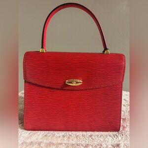 Louis Vuitton Epi Leather Red Top Handle Bag ✨ Authentic Vintage LV